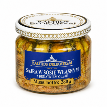 Sajra w sosie własnym z dodatkiem oleju