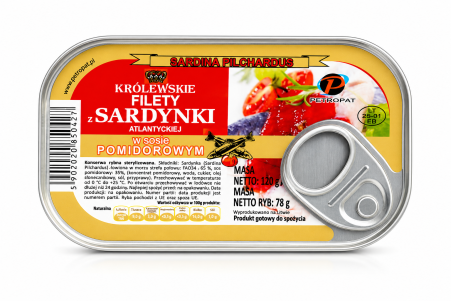 Królewskie filety z Sardynki w sosie pomidorowym